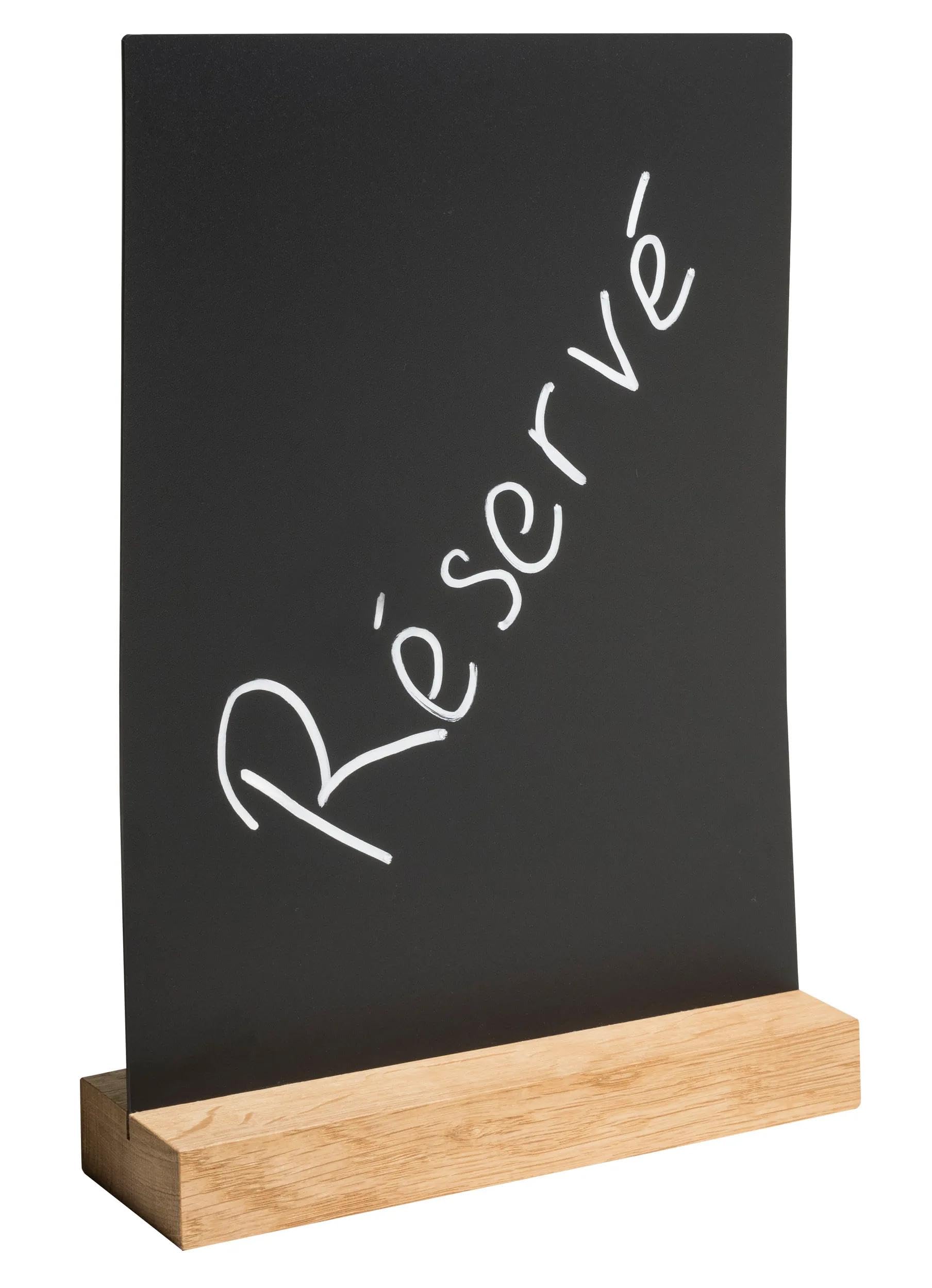 Exacompta, Ref 84240D, 1 Vertical Message Holder with Wooden Base A4, Table Board, Slate Double-Sided menu Holder - Image 3