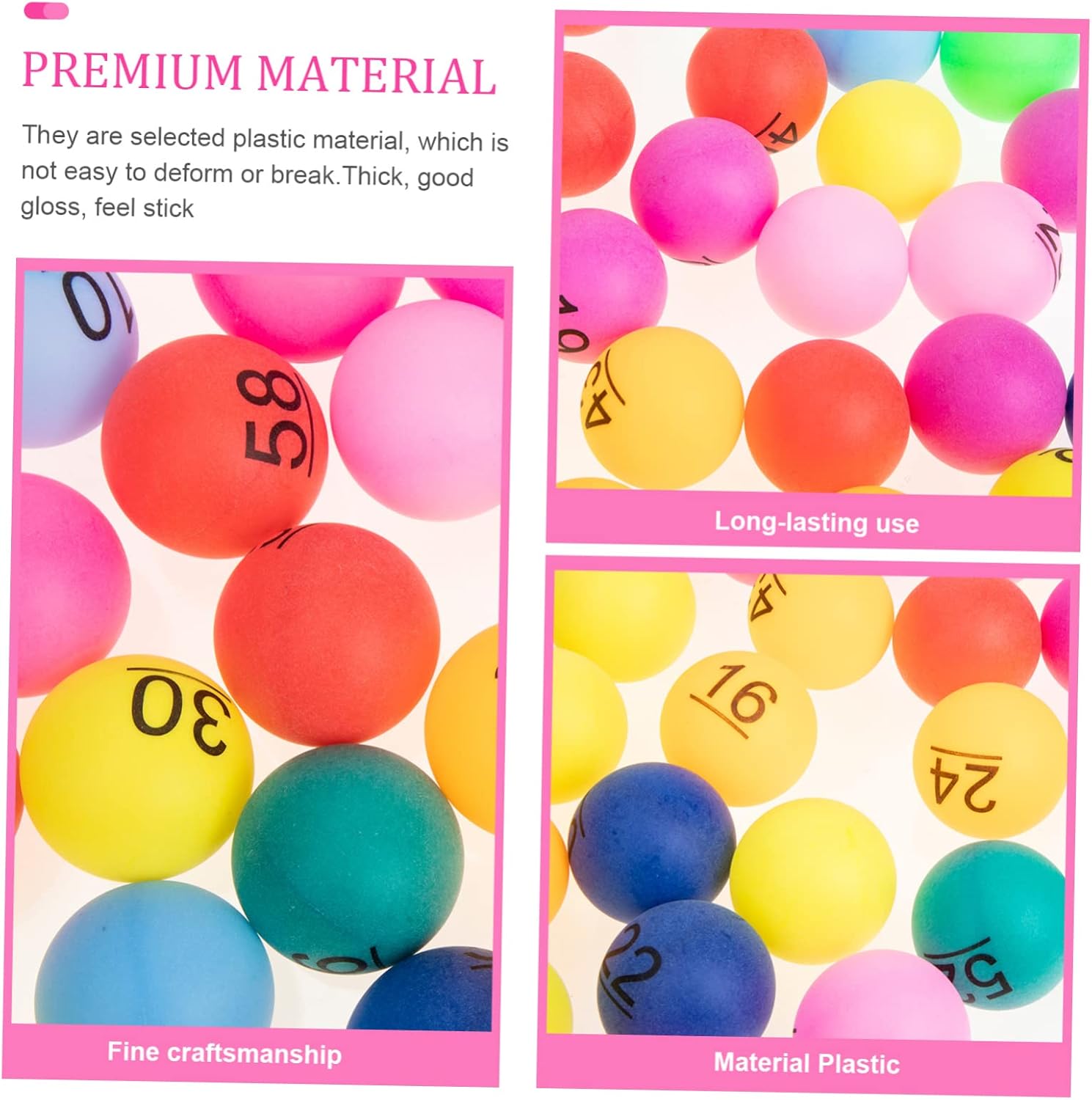 60pcs Lottery Balls for Raffle Games Plastic Draw Balls for Fundraisers Parties and Classroom Activities