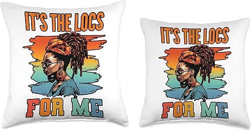 Miniatura 3 de Locs Afro Dreadlocks Love Natural Beauty Hair It's the Locs for Me Afro Hair - Almohada negra de niña africana americana, 18 x 18 pulgadas,