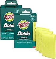 Scotch-Brite Dobie All-Purpose Cleaning Pads, 6 Count - Non-Scratch Scrubbers for Cookware, Counters & Showers
