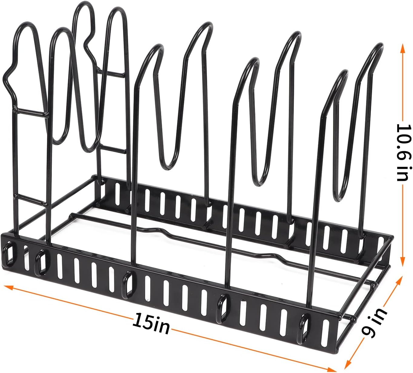 Lyeasw Pots and Pans Organizer, Adjustable Pan Pot Rack for Kitchen Cabinet, Cast Iron Skillets and Lids Storage Holder, Black : Home & Kitchen