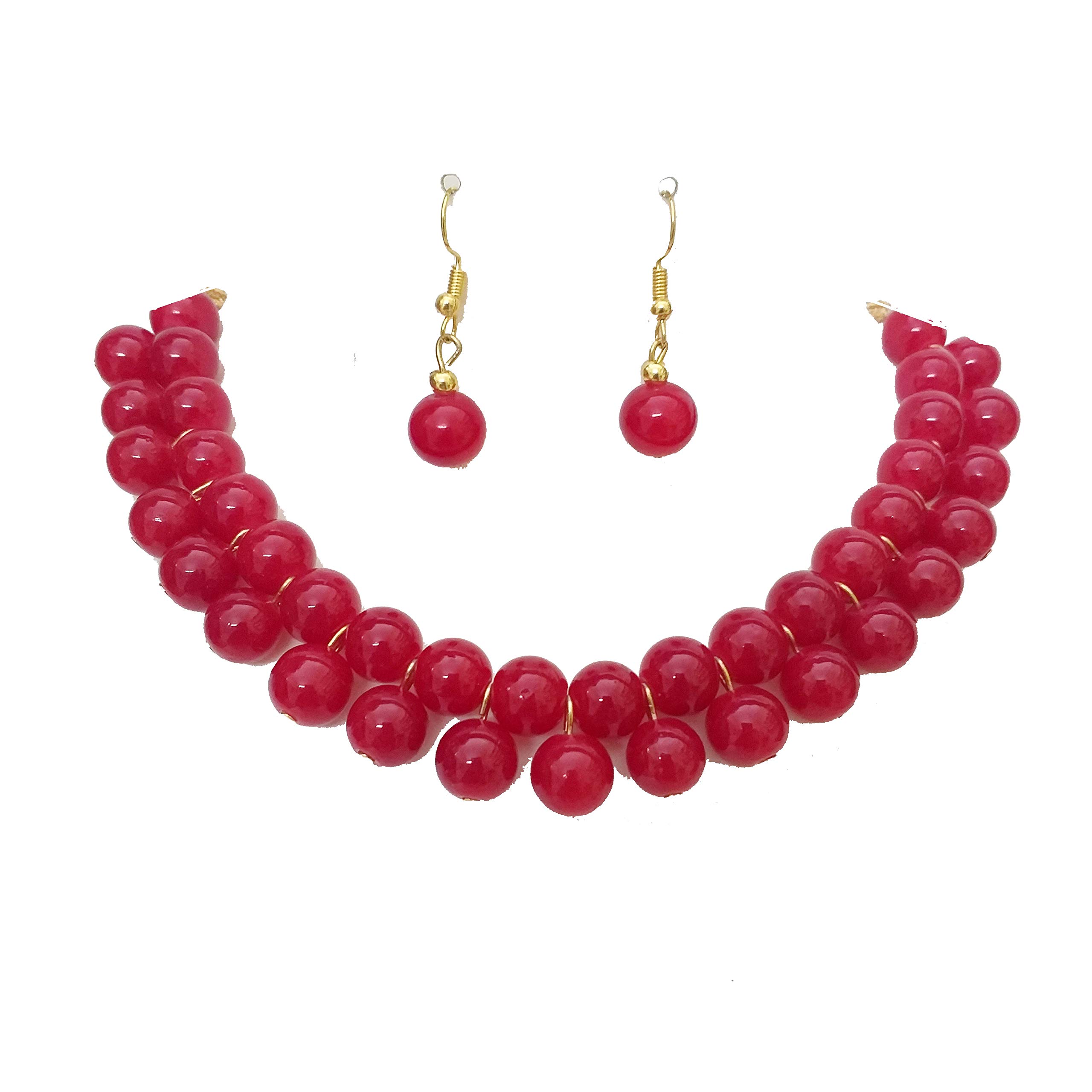 Antique Alloy Oxidise Colourfull Beads Latest Necklace jewellery set 17 (Red) (B083F4H3FP) Amazon Price History, Amazon Price Tracker