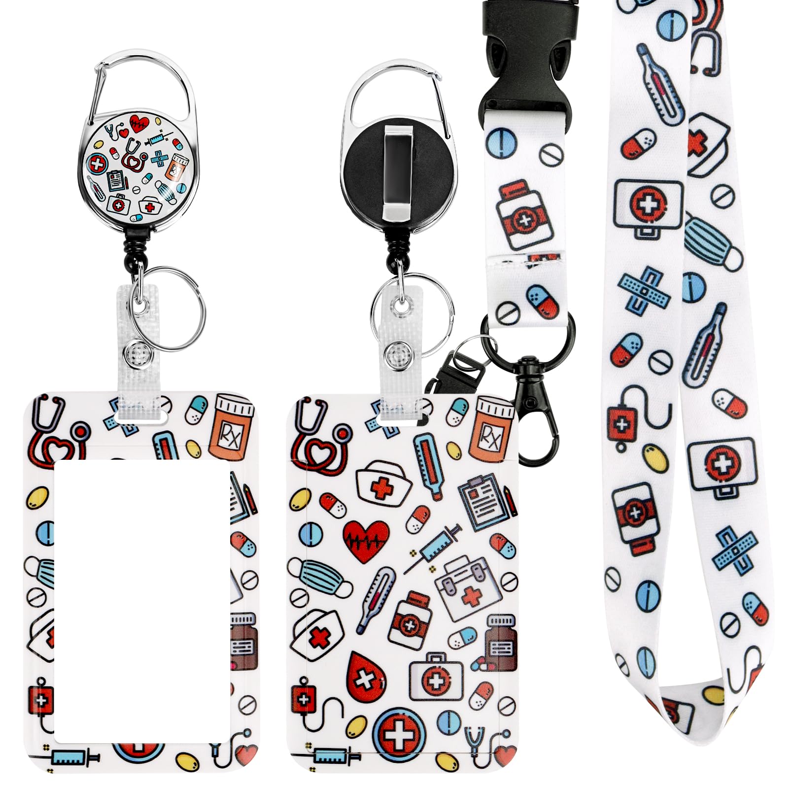 Porta badge identificativo con cordino staccabile per collo (Infermiera)