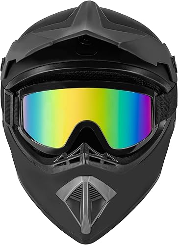 Miniatura 2 de CARTMAN Adult Dirt Bike Helmets Motocross ATV Dirtbike Offroad Full Face Motorcycle Helmet, DOT Approved Matte Black and Blue
