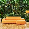 Wallpaper 3D Decoration Living Room Wall Decoration Murals Green Leaves Bedroom 3D Wallpaper Paste Living Room The Wall for Bedroom Mural- 55X 27)