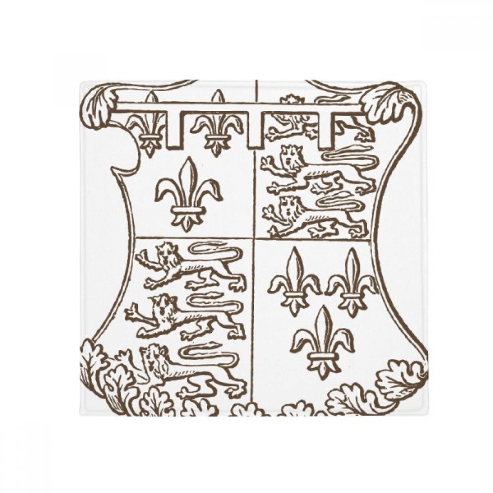 Tapis de sol lion baroque noir et blanc 80x80cm antidérapant
