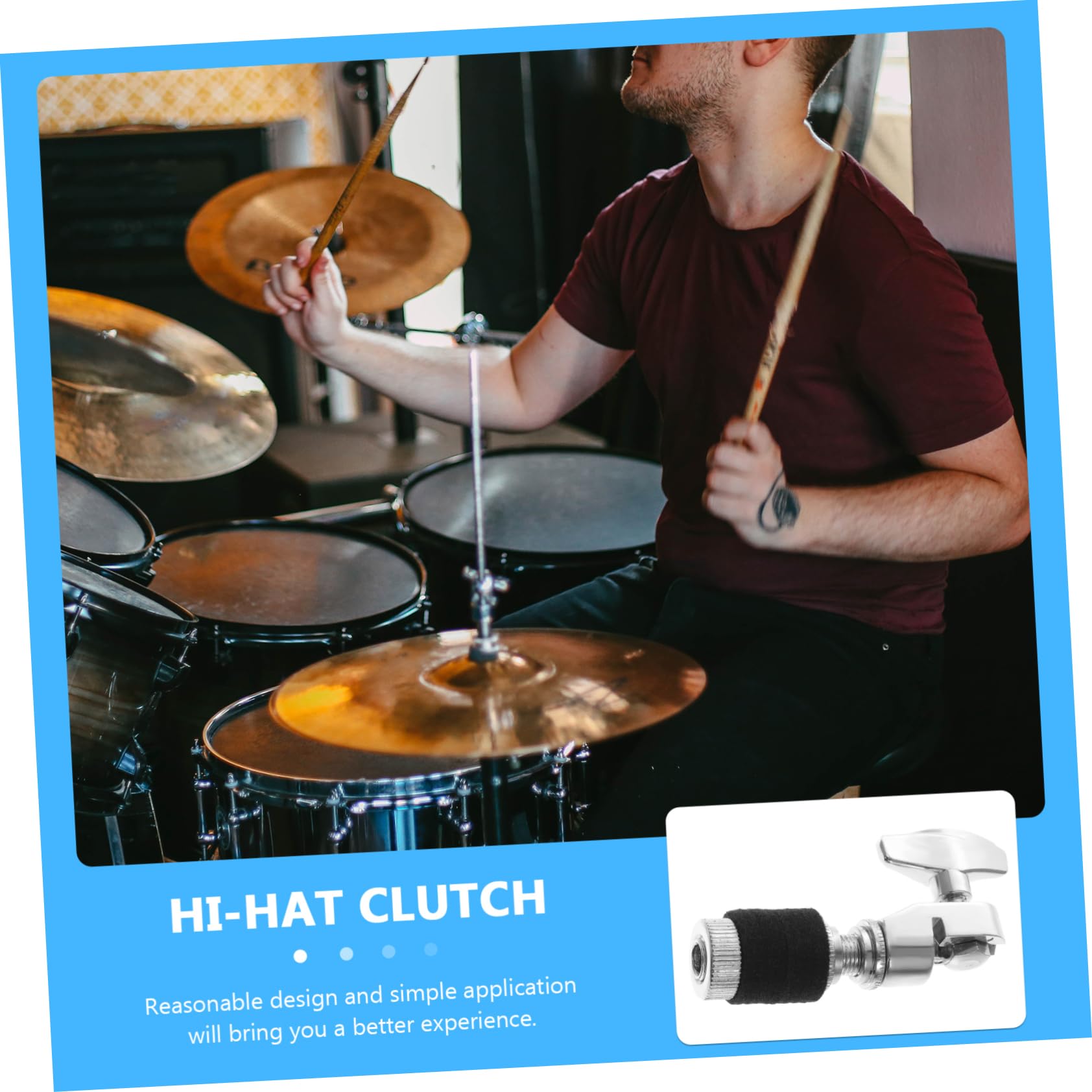 BESTonZON Frizione Per Charleston Resistente in Metallo , Supporto Per Piatti Hi Hat, Accessorio Di Ricambio Per Batteria Jazz Compatto e Durevole, Adatto Per Drum Kit