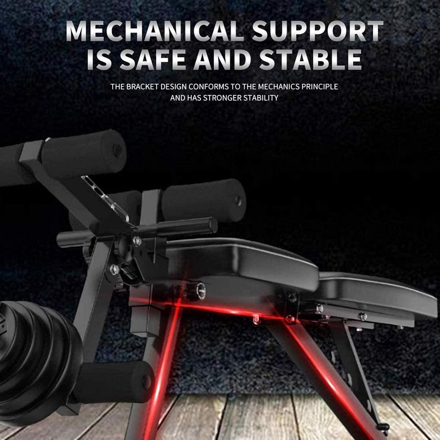 Folding Weight Bench,Adjustable Utility Workout Bench,with Leg Extension Home Gym,Incline Decline Fitness Full Body Strength Training,Max Load 200Kg