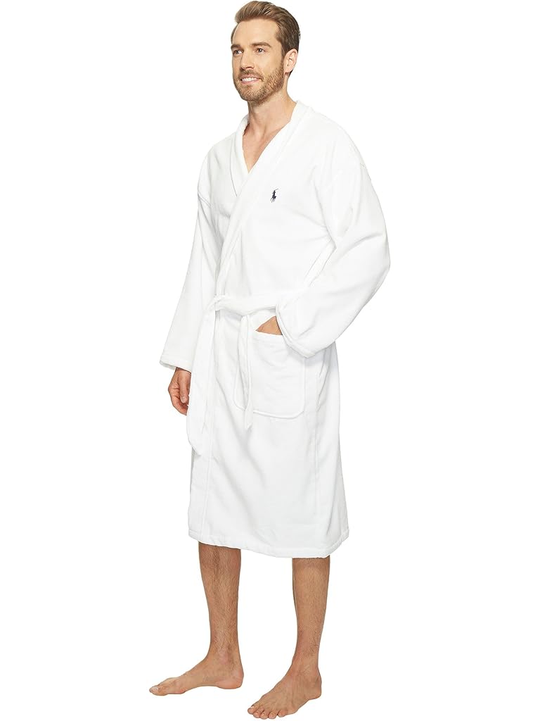 White Polo Ralph Lauren Terry Shawl Robe
