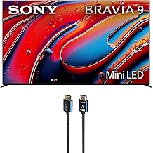 Sony K75XR90 75 Inch XR90 Series Bravia Mini LED HDR QLED 4K Google TV with an Austere 5S-4KHD2-2.5M V-Series 2.5m Premium 4K HDR HDMI Braided Cable 2024