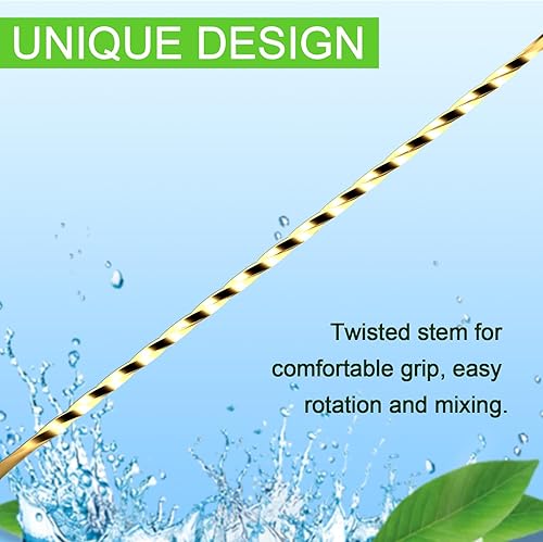 Miniatura 4 de BRIOUT 2 cucharas de bar, agitador de bebidas de mango largo de 12 pulgadas, cucharas de mezcla de cóctel de acero inoxidable con diseño de doble