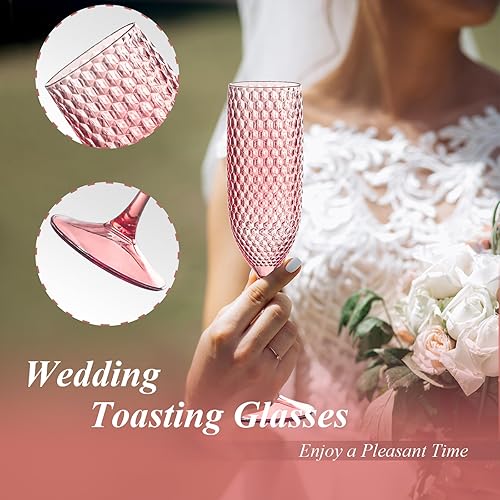 Miniatura 3 de Copas de champán de plástico, copas de champán irrompibles, copas de vino de diamante reutilizables, copas de vino transparentes para fiestas, copas