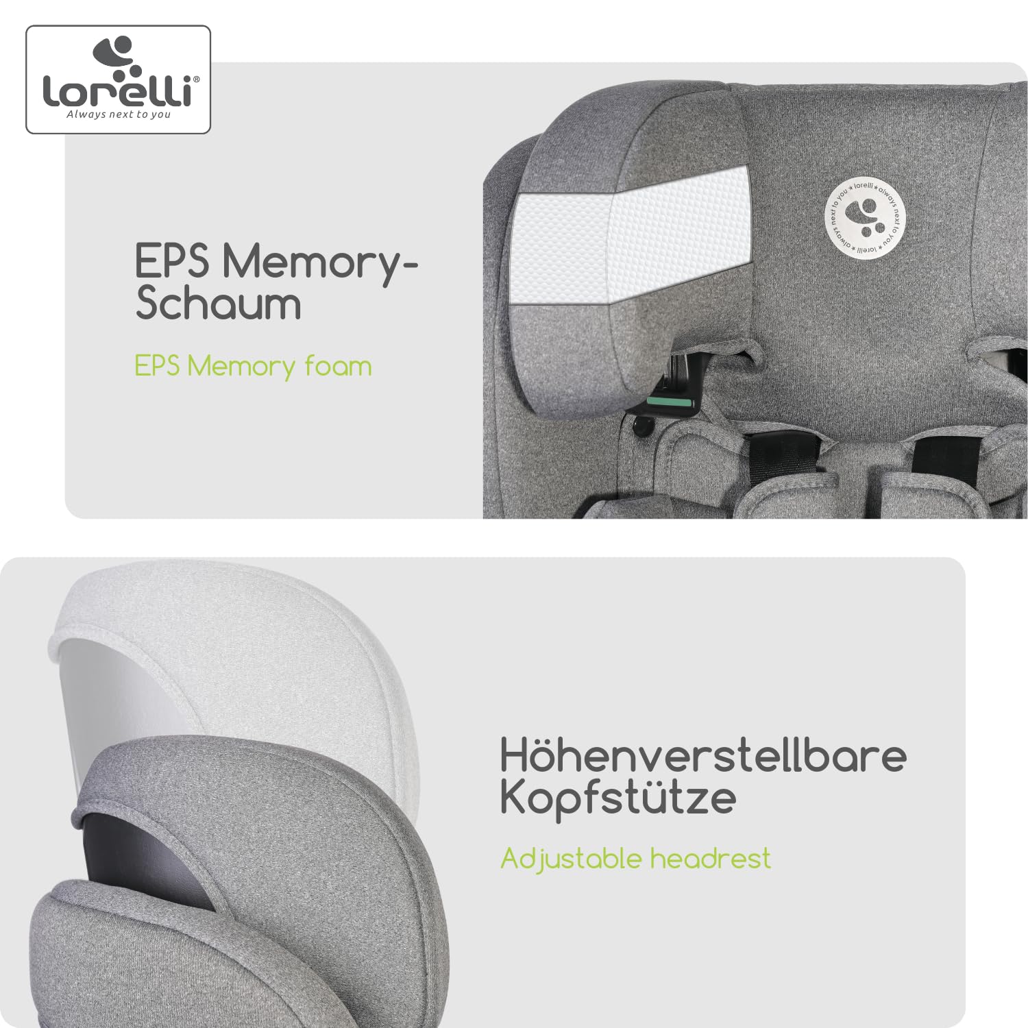 Lorelli Auto Kindersitz Colombo i-Size, mitwachsender Autositz für Kinder von 76-150 cm, Babysitz, Autokindersitz, Einstellbare Kopfstütze, 5-Punkt-Sicherheitsgurt, gelb