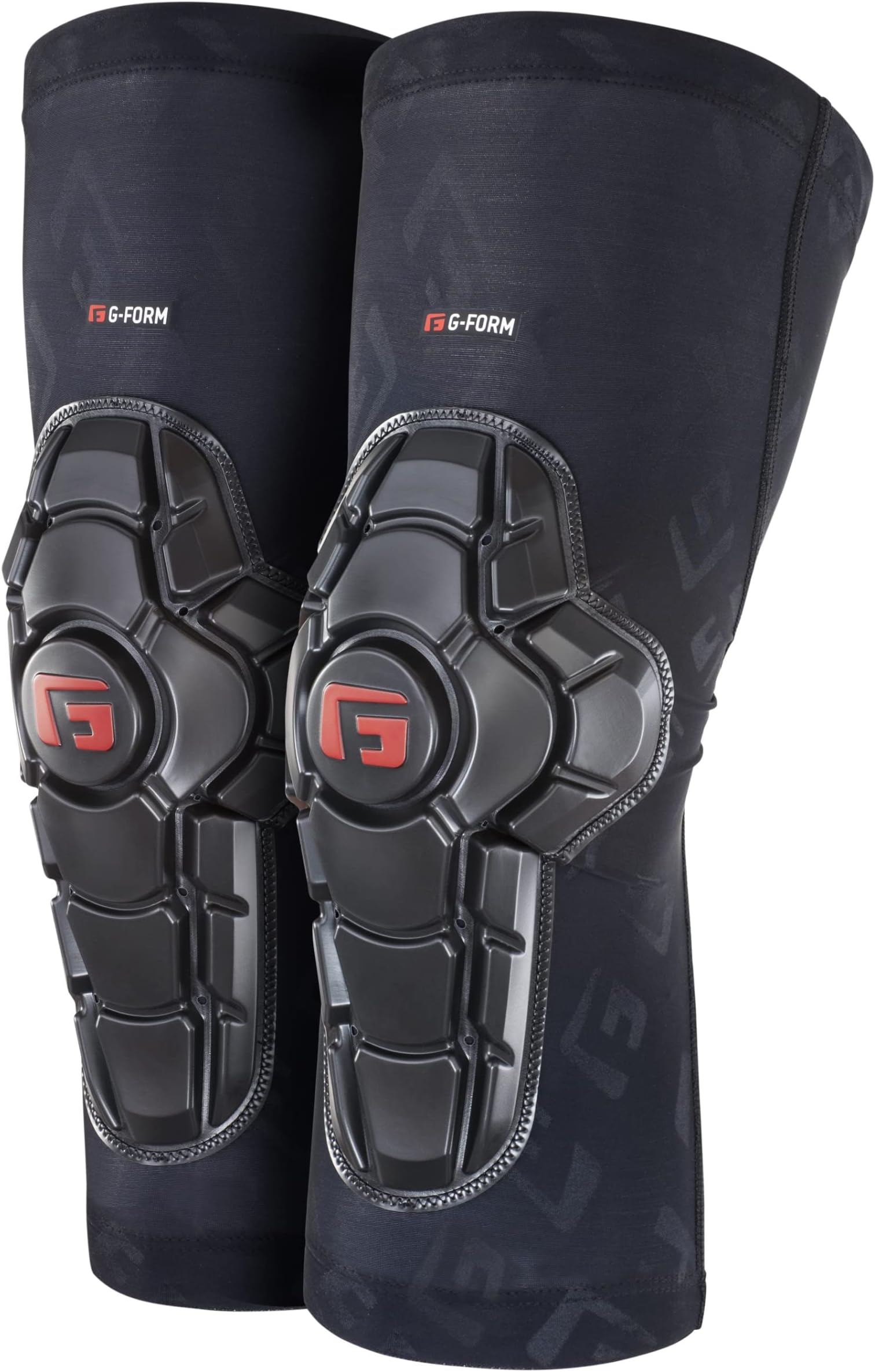 G-Form Pro-X2 Mountain Bike Knee Guards - Comfortable Knee Pads for Mountain Bikers - Padded Knee Guards for Athletes - Protective Knee Guards for Bike Sports - Black Logo, Youth Large/X-Large