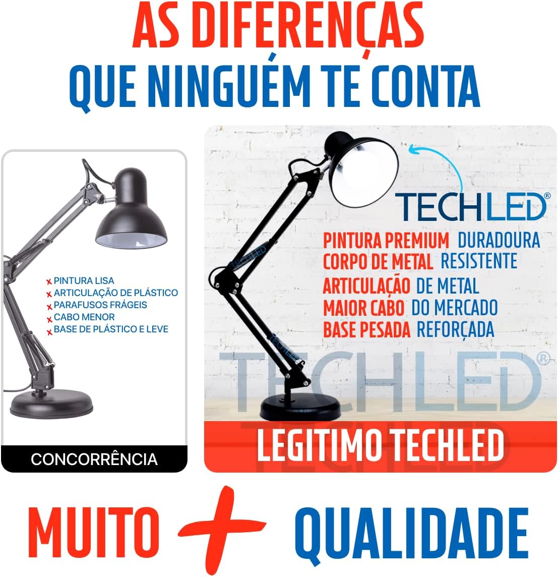 Luminária Articulada De Mesa Abajur Tipo Pixar Com Base E Garra (Preto)
