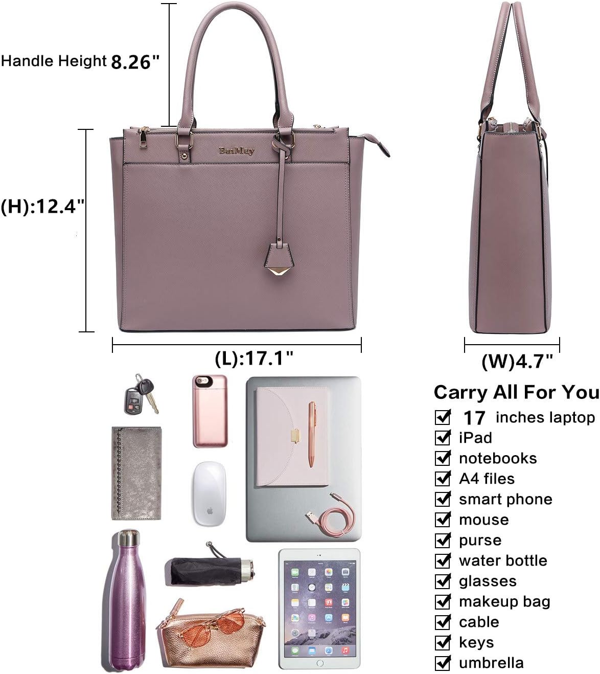 Best Deal Laptop Bag for Women,Tote Bag,15.6-17 Inch Laptop Bag, Large Tote Bag Teacher Bag Work Bag Briefcase with Multi-Pockets for Work University Travel