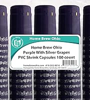 Vista 2 de Home Brew Ohio Cápsulas retráctiles de PVC púrpura con uvas plateadas, 100