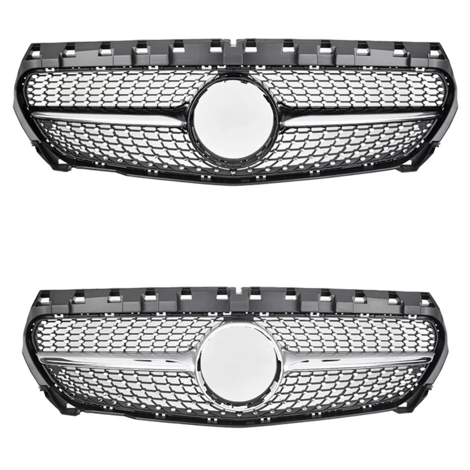 Pasuje do Mercedesa C117 W117 Pasuje do Benz CLA 2014-2019 Przedni zderzak Grille Inlet Grill GT Diamond Tuning Facelift osłona chłodnicy(WHITE)