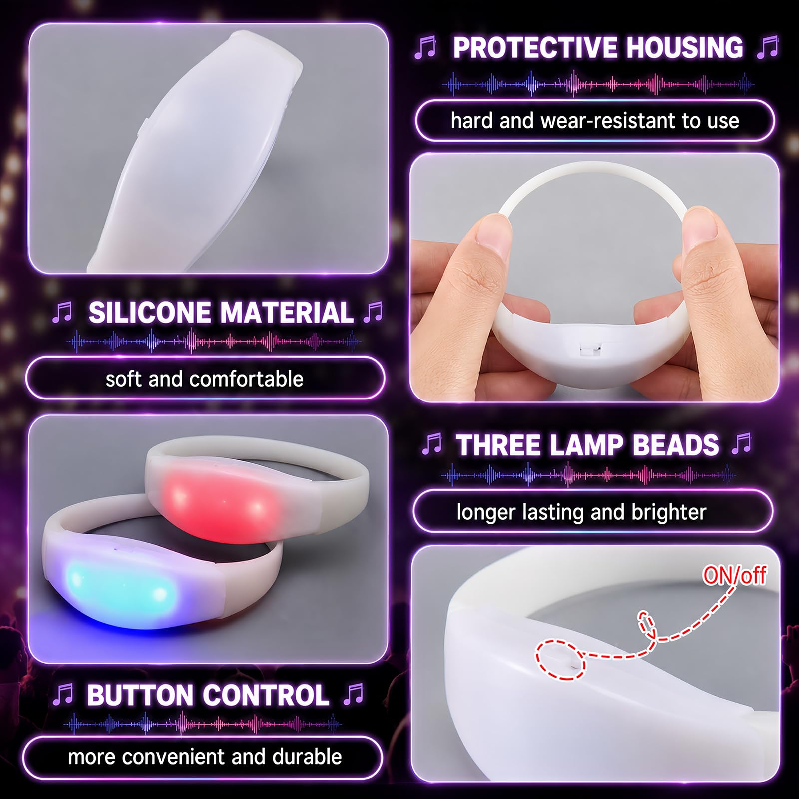 JellyArch Soundaktivierte LED-Armbänder