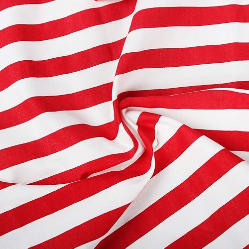 Miniatura 7 de Violet Mist Paquete de 2 Delantales Vintage Lindos a Juego para Mujeres y Niñas Delantal Retro de Rayas Rojas Delantal de Navidad Delantal Ajustable