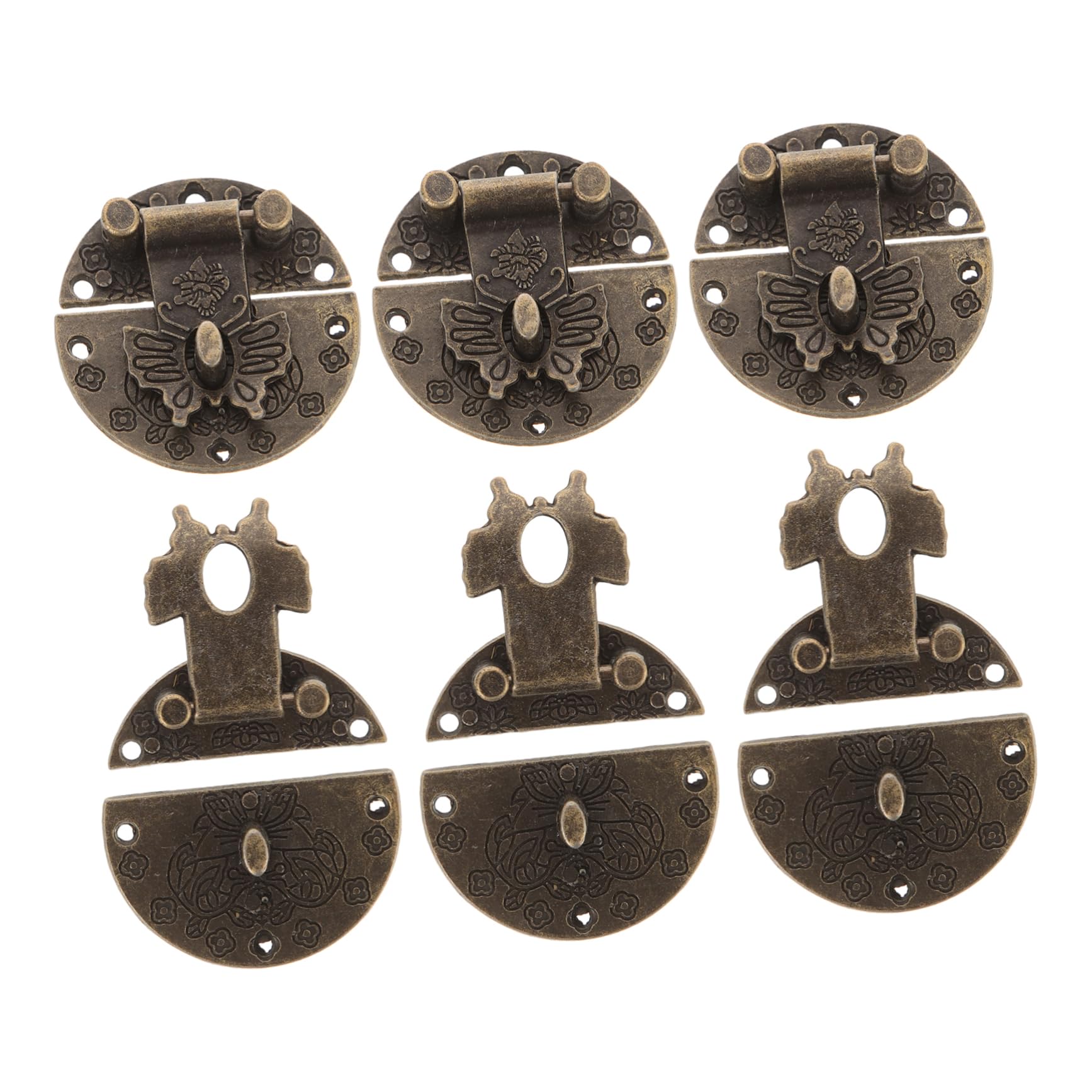 Veemoon Vintage Jewelry Box Latch Buckles 6pcs Metal Hasps for Decorative Boxes Storage