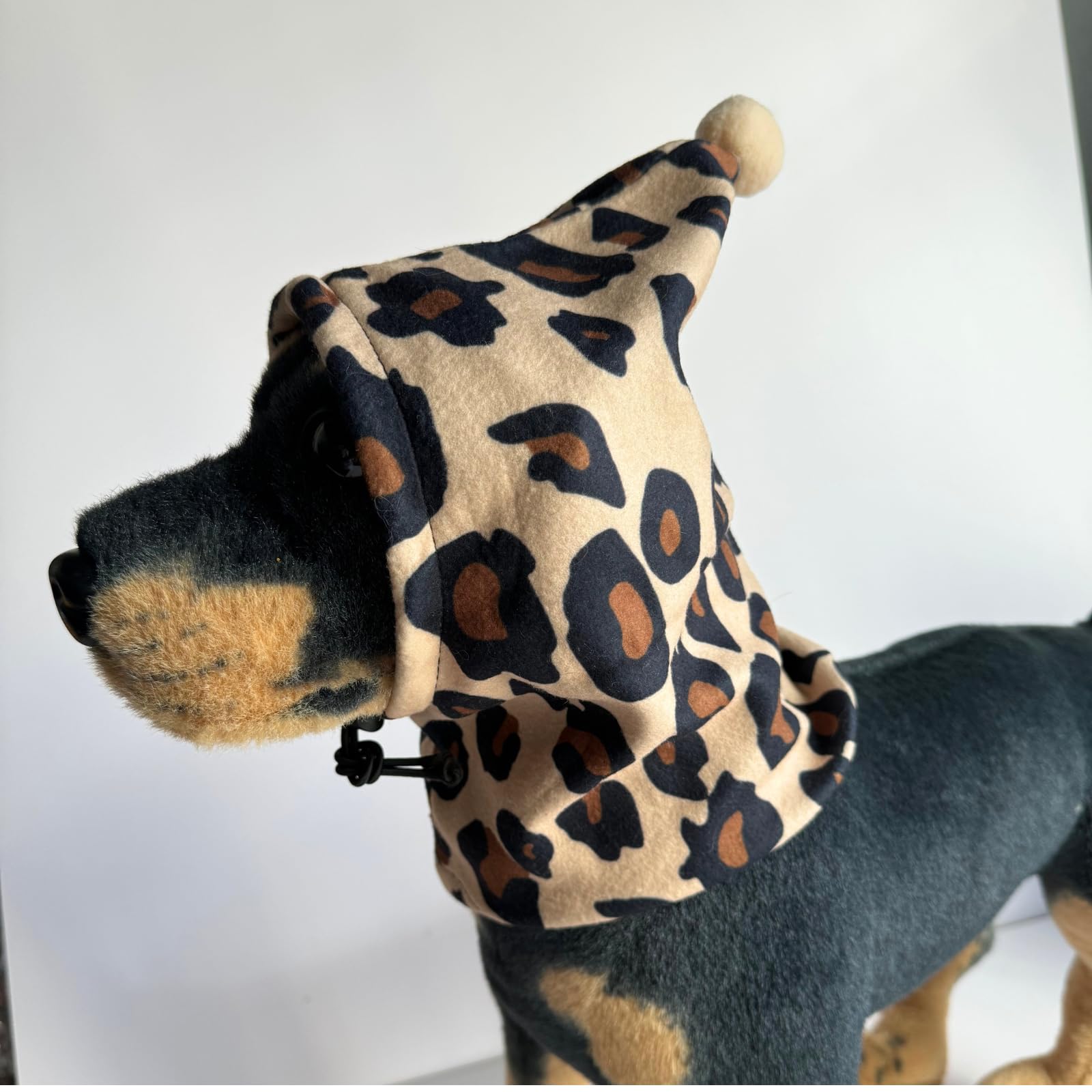 BT Bear Dog Hat,Soft Warm Fleece Dog Hats Calming Dog Ears Cover Windproof Quiet Ears for Small Dogs Medium Dogs,Leopard L - Image 4