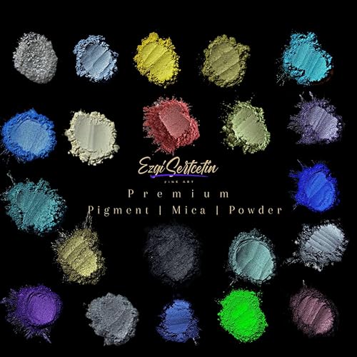 Miniatura 2 de Pigmento en polvo de alta calidad, 1.76 oz, auténticos colores metálicos nacarados y neón únicos y brillantes, especialmente formulado para obras de