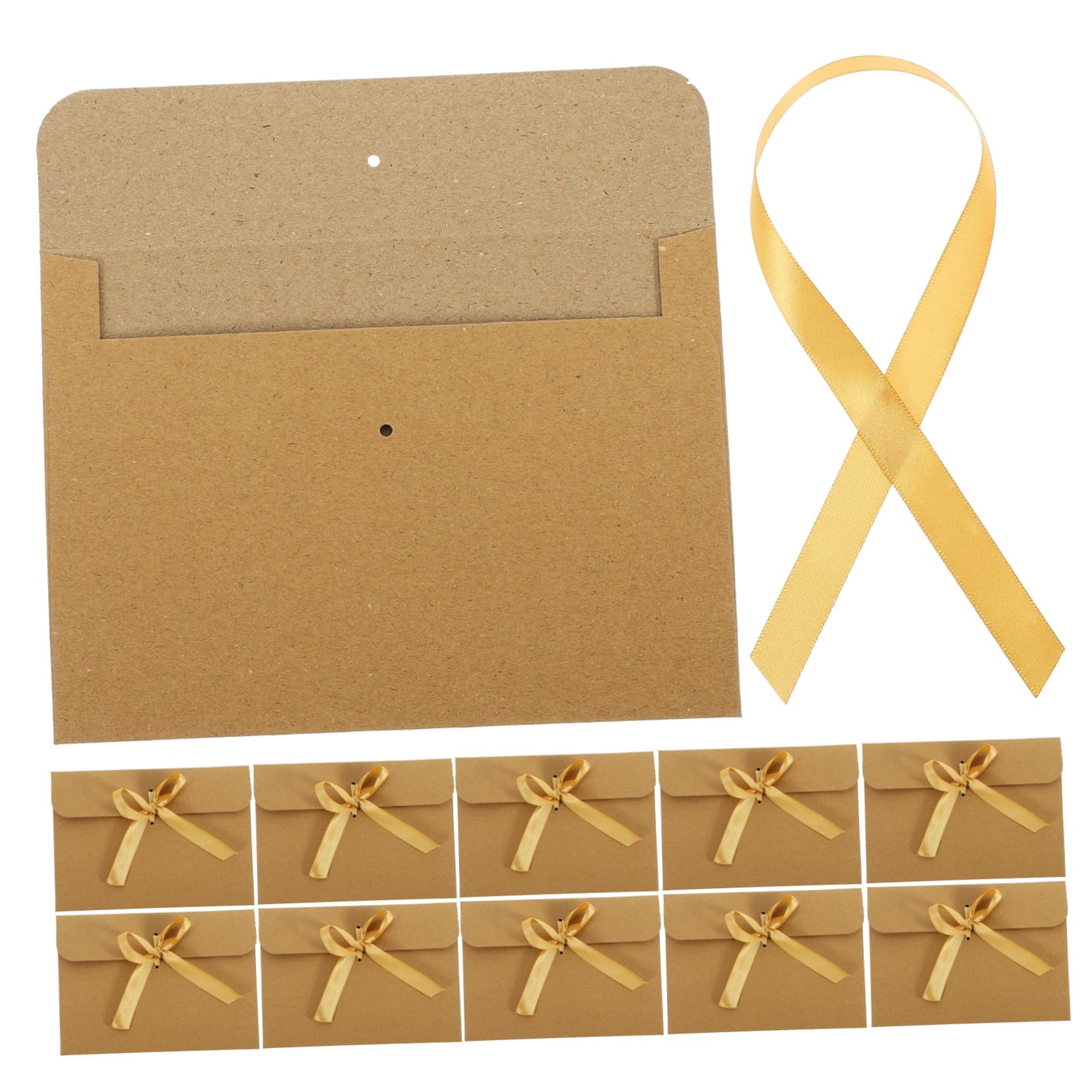 Buste Regalo Vintage in Carta Kraft Nastro Oro 50 Pezzi | Lettere e Partecipazioni, Stile Semplice, Formato Pratico, Confezione da 50