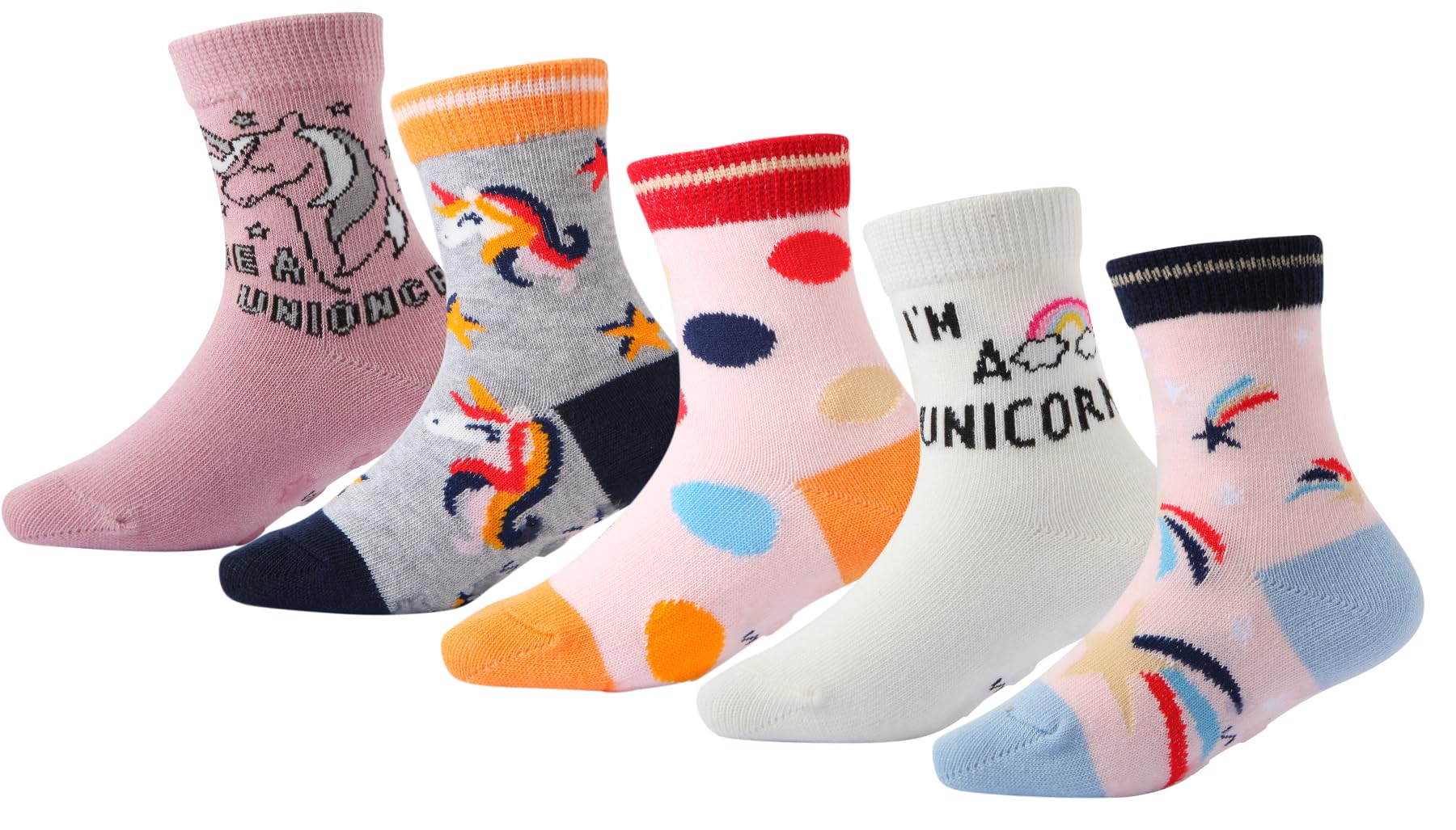 CHUNG Little Big Girls Cotton Socks Toddler above Ankle Polk Dot Crew Fashion Cartoon Cute Fun Pig