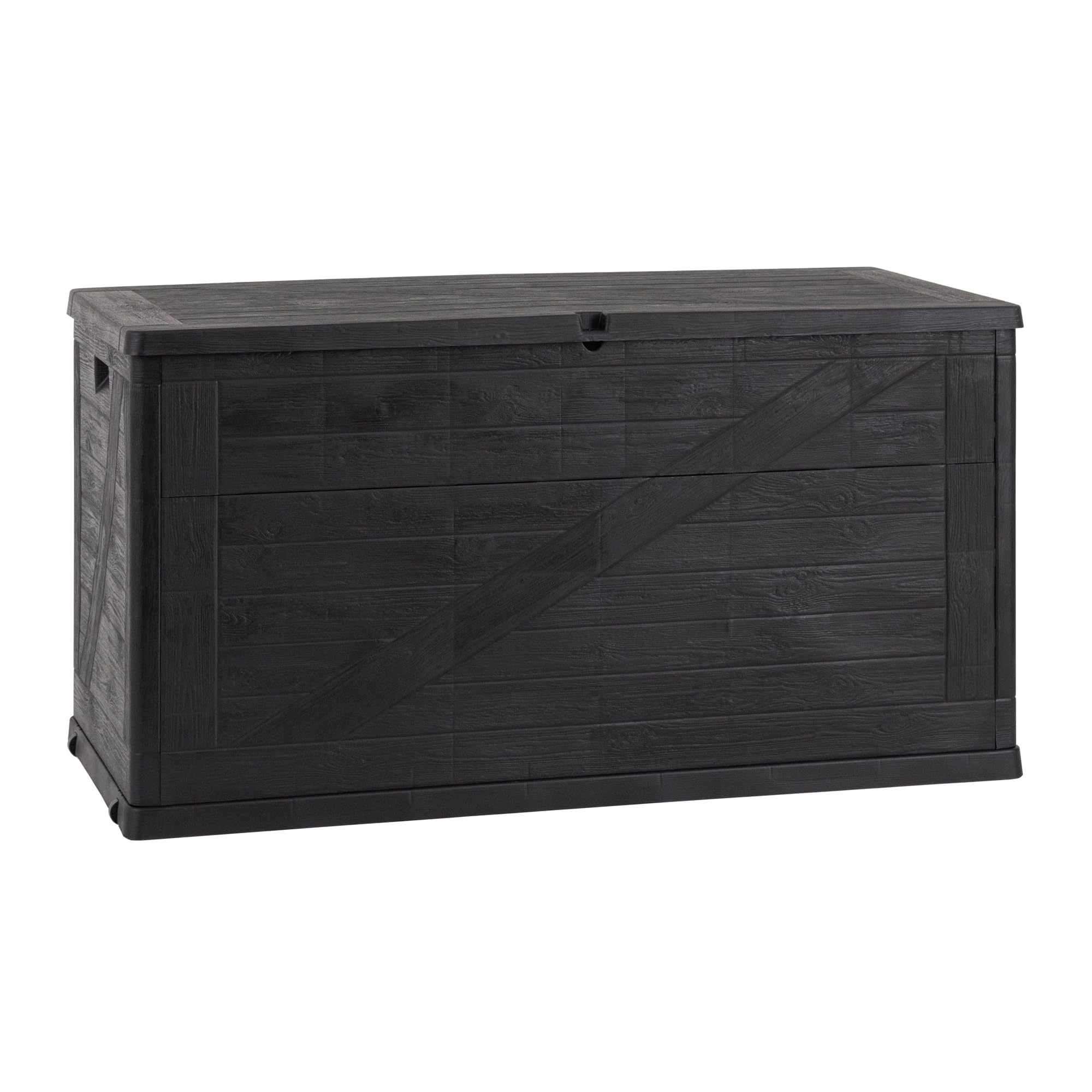 Toomax Pojemnik do przechowywania 420 l Multibox Wood Grey, z polipropylenu, wymiary: 120 x 56 x 63 cm, odporny na warunki atmosferyczne, zamykany, idealny do ogrodu, kolor szary, rozmiar 420 l