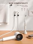 6Pack Cord Organizer, [Upgrade Rotatable] Spring Cable Clips - Lamicall [1s Lock] Cord Holder, Desk Phone Charger Cord Management Holder, Adhesive USB Wire Organizer Keeper for Nightstand, Mom Gift