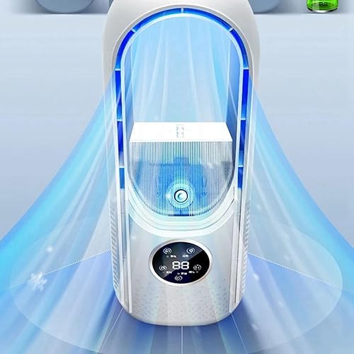 VBESTLIFE Ventilador de escritorio, ventilador portátil sin aspas de 11.8 pulgadas, pequeño ventilador de refrigeración con 6 velocidades de viento,