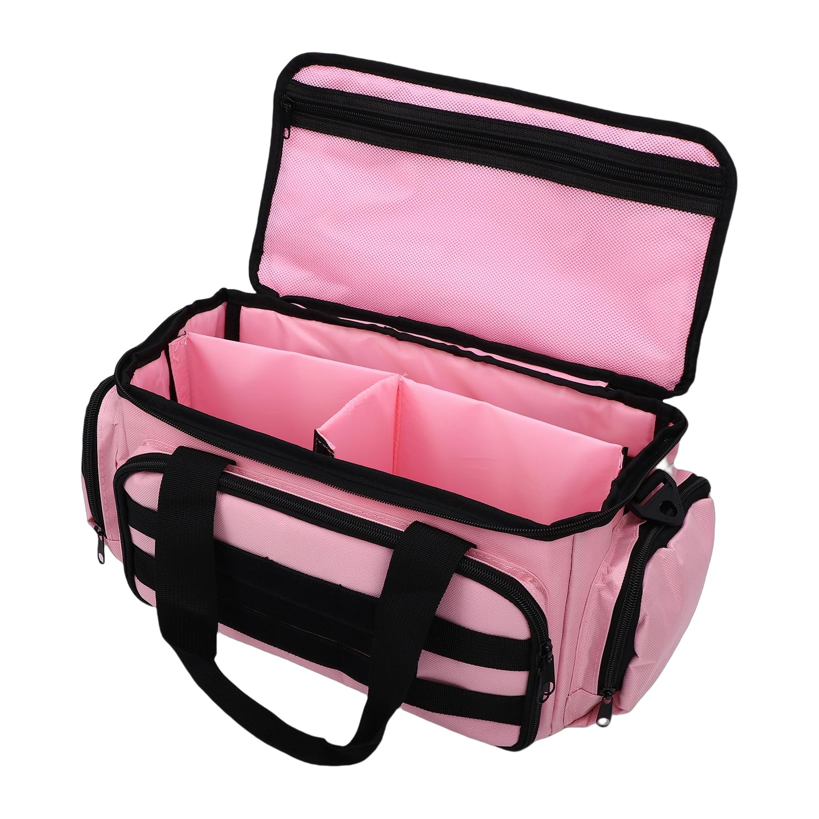 Sac à Outils Rose 33cm, Ouverture Large Nylon Léger | Compartiments Multi-usages pour Outils, Accès Rapide sans Fouiller, Bandoulière Réglable Confortable, Pour Électriciens et Pr