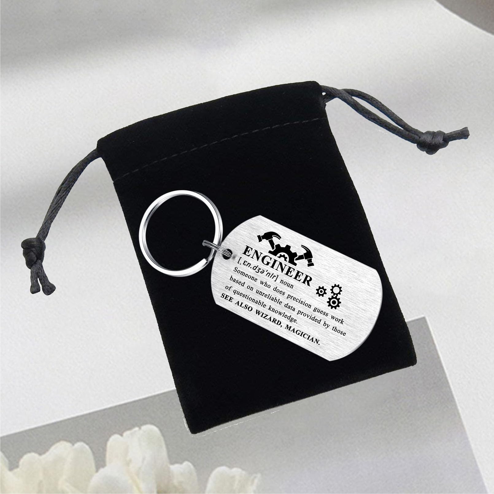 Alotozo Gifts for Engineers - Engineer Definition Keychain for Men Women - Engineering Gifts for Coworkers, Graduates, Friends - Appreciation Gift for Engineers for Christmas, Birthday