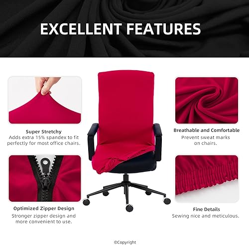 Miniatura 2 de Funda elástica impermeable para silla de oficina con zíper duradero  Universal, lavable, extraíble, de licra, para silla giratoria  Protector de