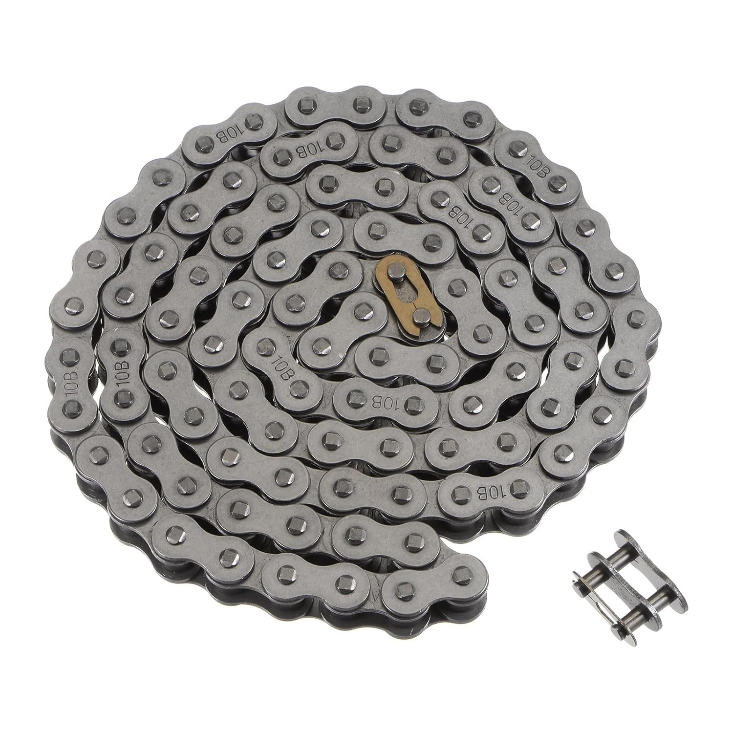 uxcell 10B Metric Standard Roller Chain, 5 Feet Carbon Steel Chains 5/8" Industrial Roller Chain Drive Chain for Motorcycle Bicycle Industrial Machinery -96 Links