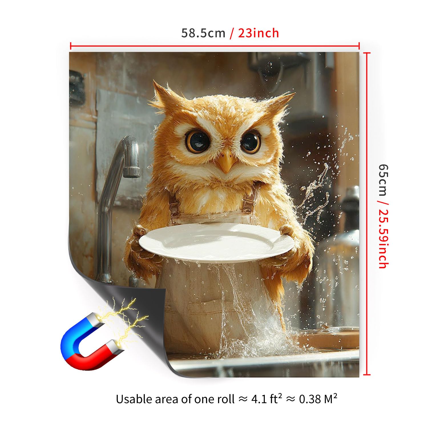 Magnetische Abdeckung für Geschirrspüler, Magnetische Kühlschrank abdeckungen, Aufkleber für Spülmaschine, dekorative Abdeckung, Kühlschrank Aufkleber Skins, Eule beim Abwasch
