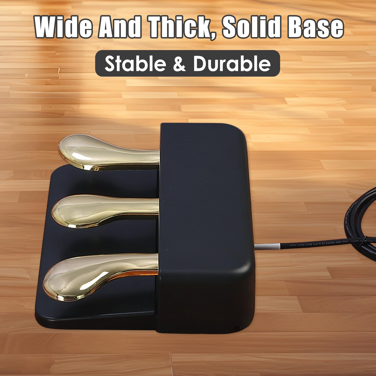 Unidad portátil de 3 pedales para teclados de pianos eléctricos, pedal Soft & Sostenuto y Sustain, 3 pedales compatible con teclados de pianos digitales Yamaha P125 P121 P515 DGX670 (negro +