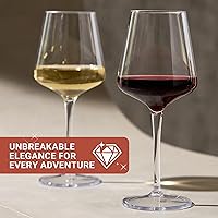 Vista 2 de Tritan-Plastic - Juego de 4 copas de vino tinto flotantes para piscina, 15 onzas, vasos de vino duraderos con tallo largo, ideal para el hogar