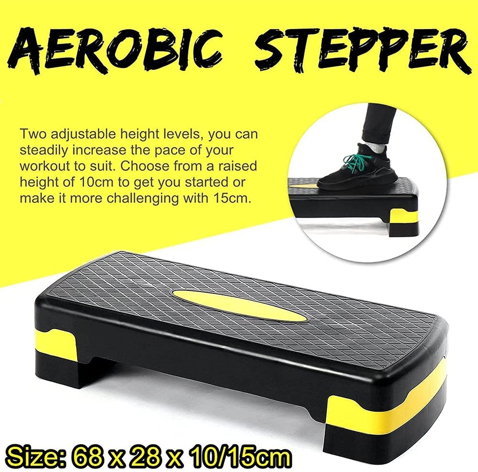 Paso de Ejercicio aeróbico, Paso a Paso de Pedal de Yoga Cardiovascular Antideslizante Ajustable con elevadores Gimnasi