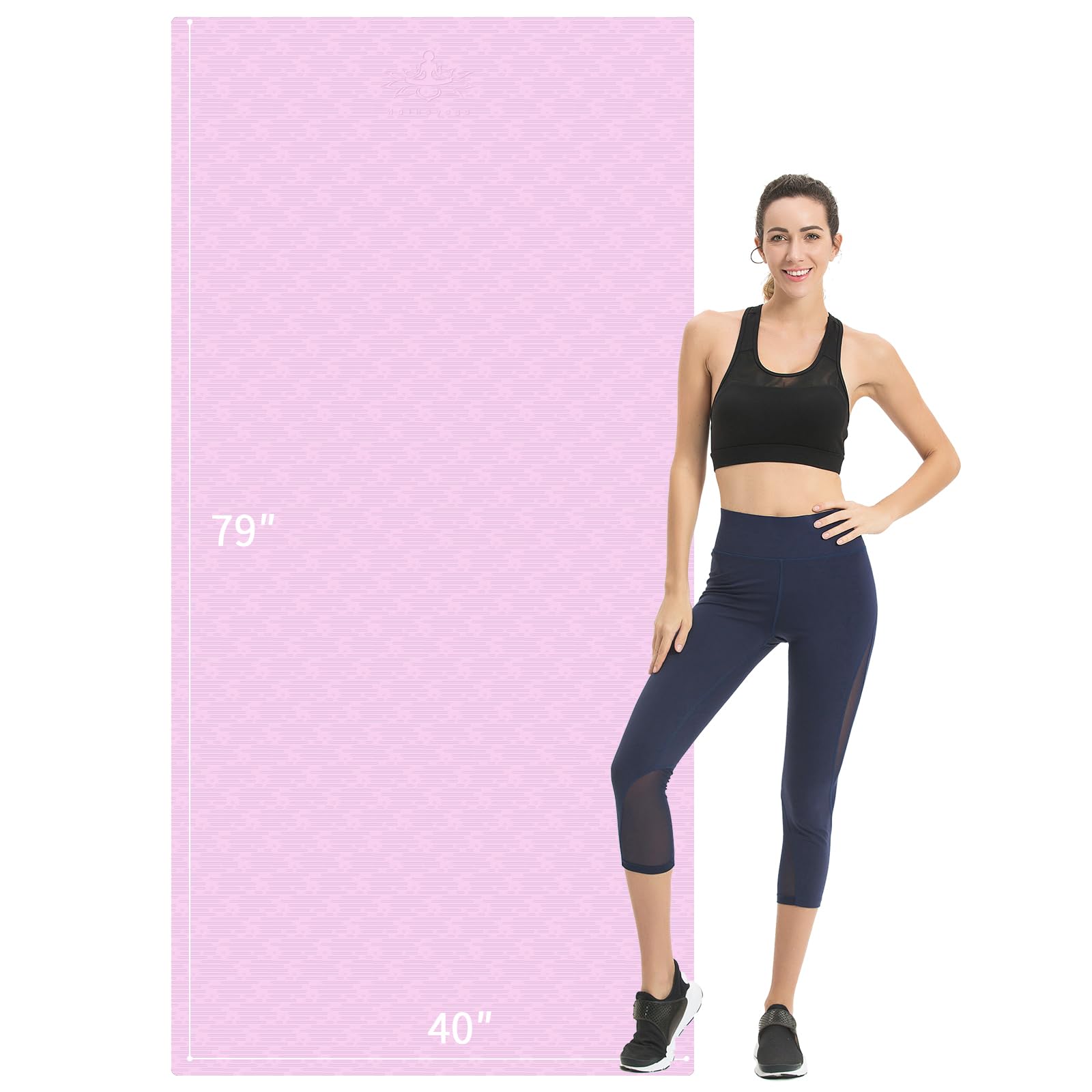 Hatha Yoga Extra Long TPE Yoga Mat 79 x 40 x 1 2 Thick Non-slip Exercise Mat for