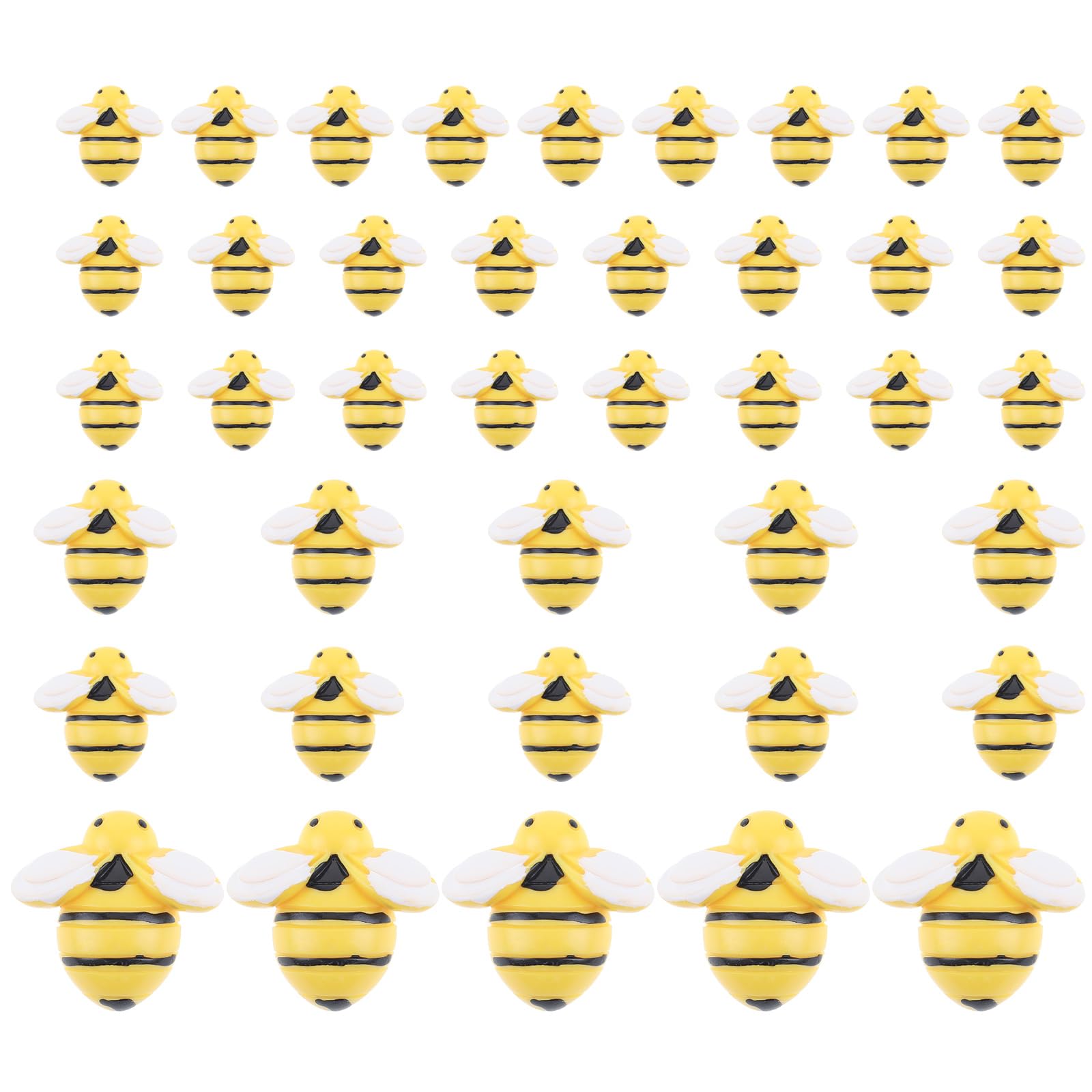 Tucnoeu40pcs Tiny Bees for Crafts,Bee Party Decorations Bee Cupcake Toppers Tiny Animal Figurines,for Art and Crafts DIY Party Decor