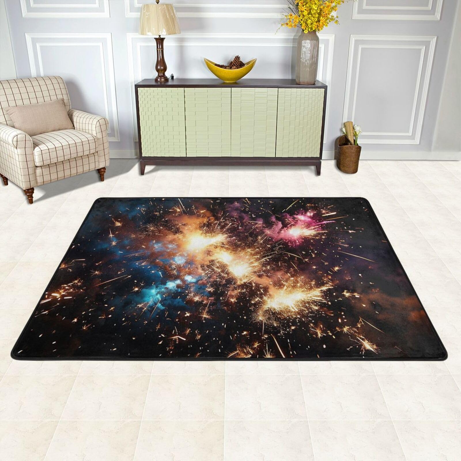 Grand tapis de sol absorbant 91,4 x 61 cm lavable pour salon