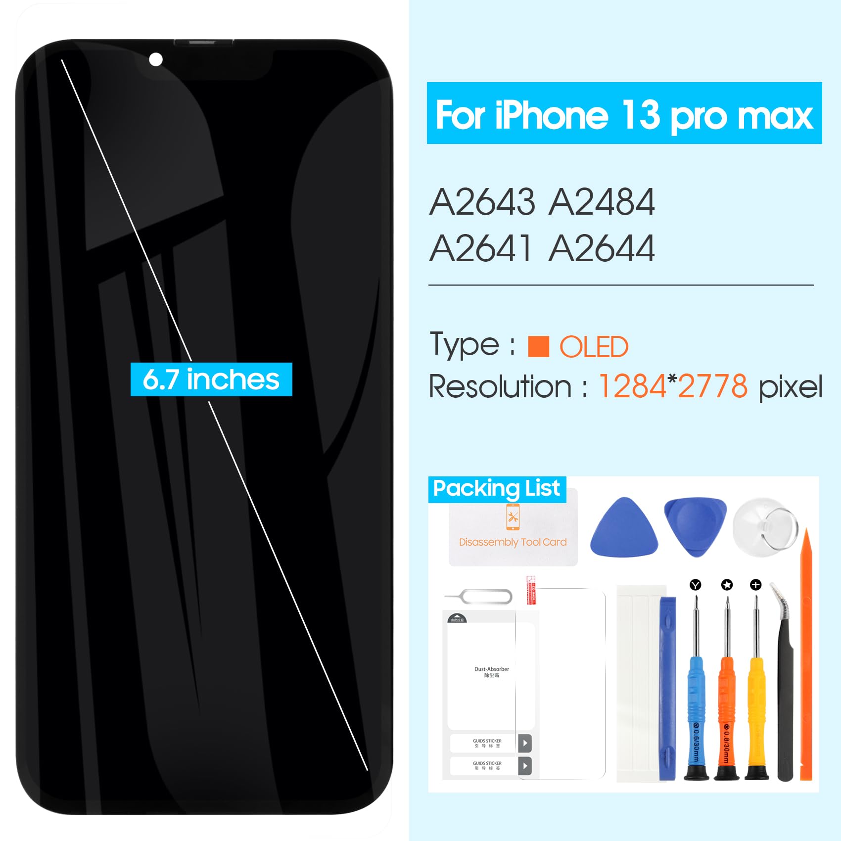 Amazon.com: OLED for iPhone 13 Pro Max Screen Replacement 6.7