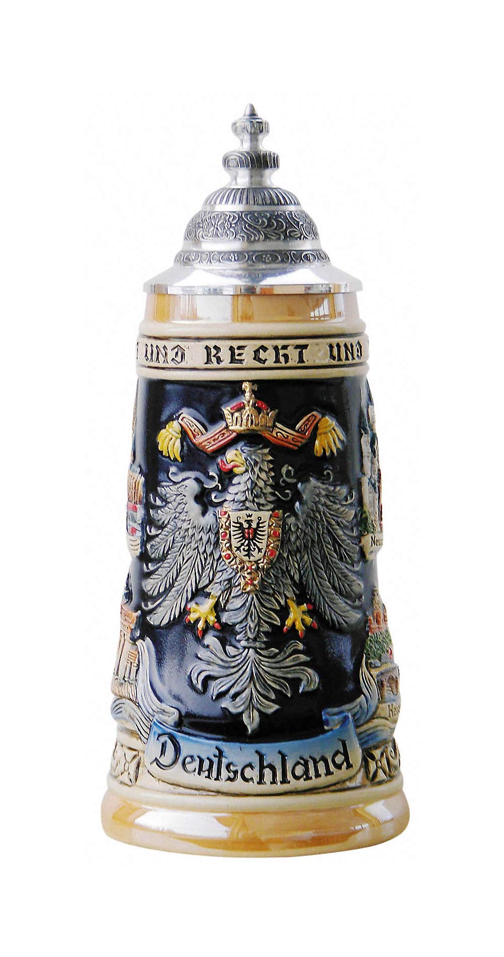 ドイツ製の蓋付きzinn スズビールジョッキ 0.5L Amazon.co.jp: ビア