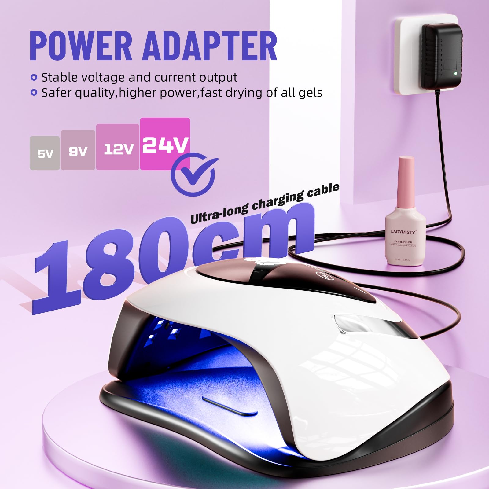 Lampe UV LED 220W pour Vernis à Ongles Gel - 57 Perles, 4 Réglages de Minuterie, Écran Tactile LCD, Capteur Automatique - Professionnelle