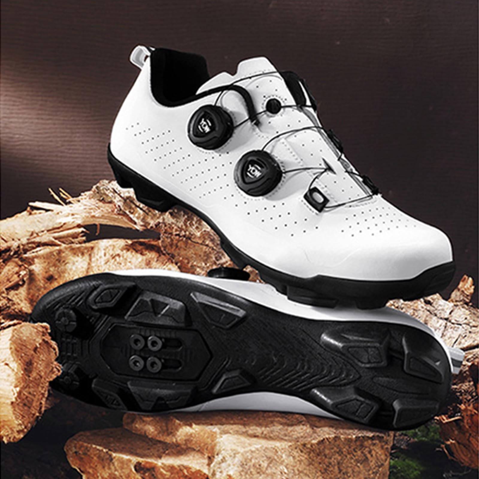 Herren Mountainbike Schuhe MTB Radsportschuhe Kompatibel mit Shimano SPD 2-Bolts Pedals Atmungsaktive Outdoor MTB Fahrradschuhe
