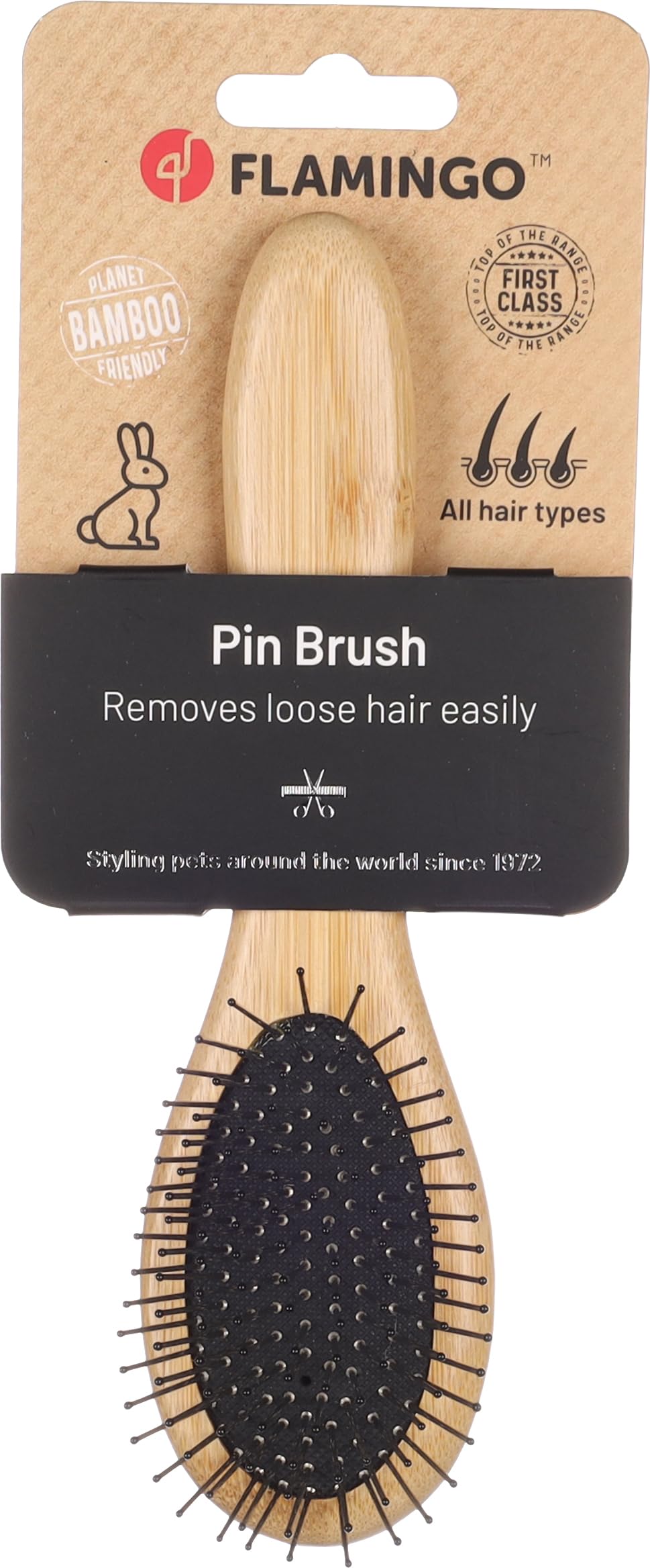 flamingo Brosse Rongeur Babu B - Brosse petits animaux - Matériau Bambou - pour une pelage doux et brilliant - brosse à picots