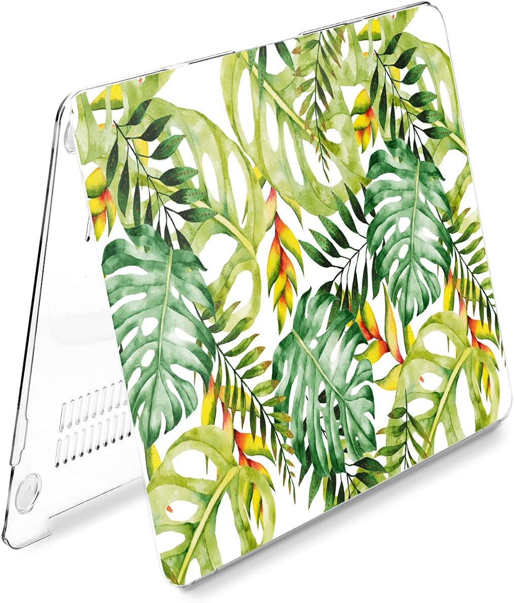 Hard Case Compatible for MacBook Pro 16 14 M3 M2 2023 M1 Pro 13 2022 Air 13 2021 Retina 2020 Mac 11 12 Nature Palm Protective Laptop Design Cute Monstera Tropical Leaves Green Print Cover