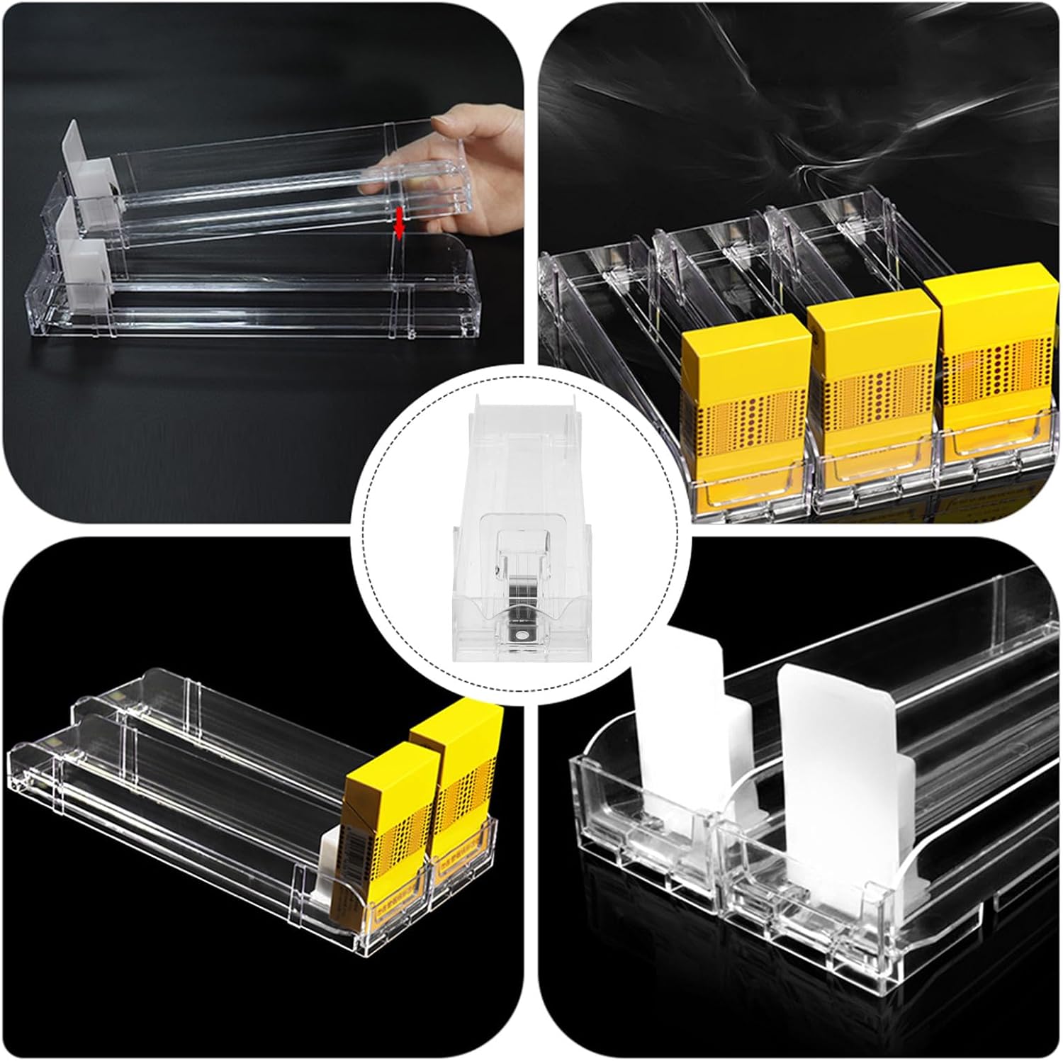 Automatic Display Stand 3pcs 28cm Dual-Sided Rack with Auto-Push Function for Retail Stores Tobacco Organizer Holder